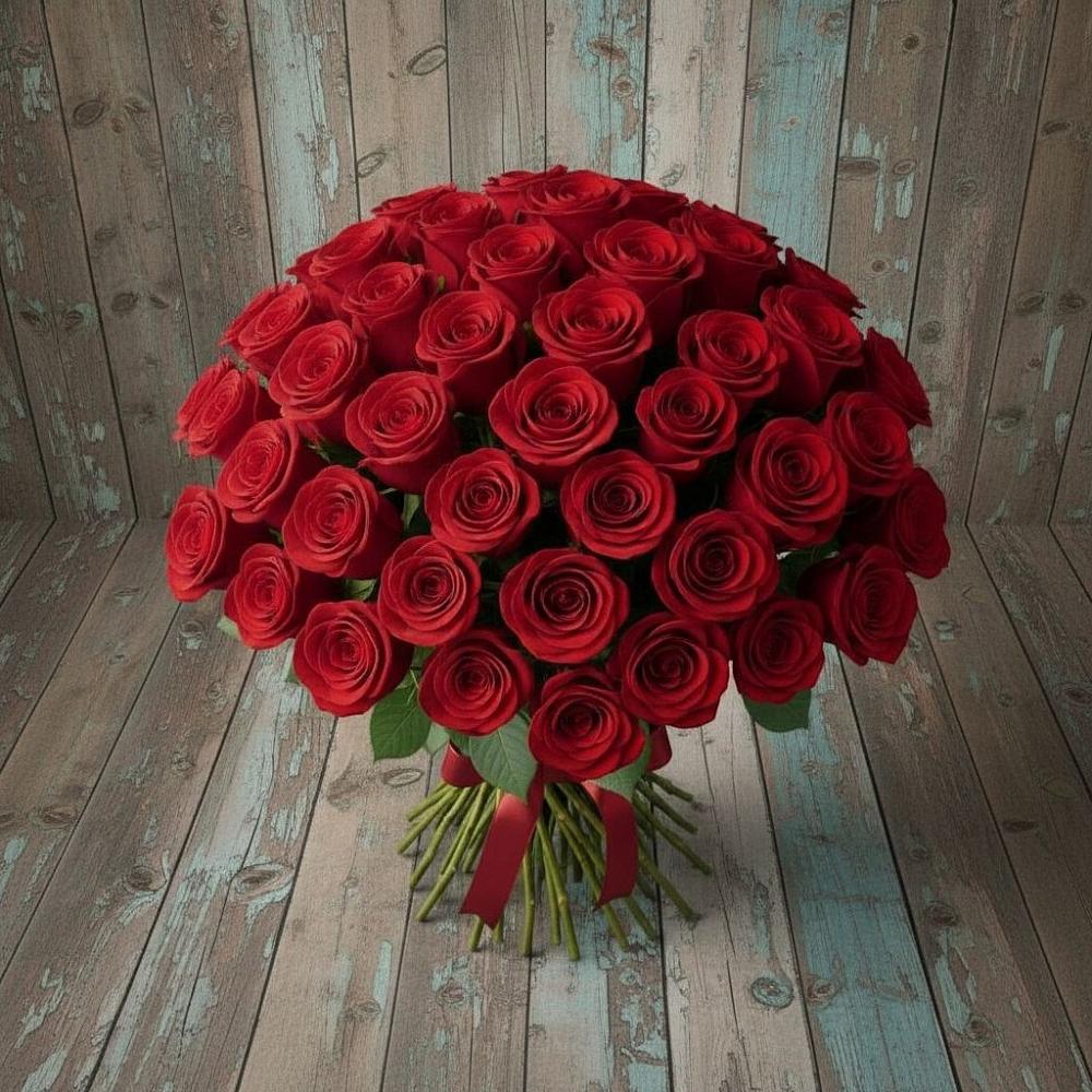 Букет 55 Красных роз Фридом в Щемилово