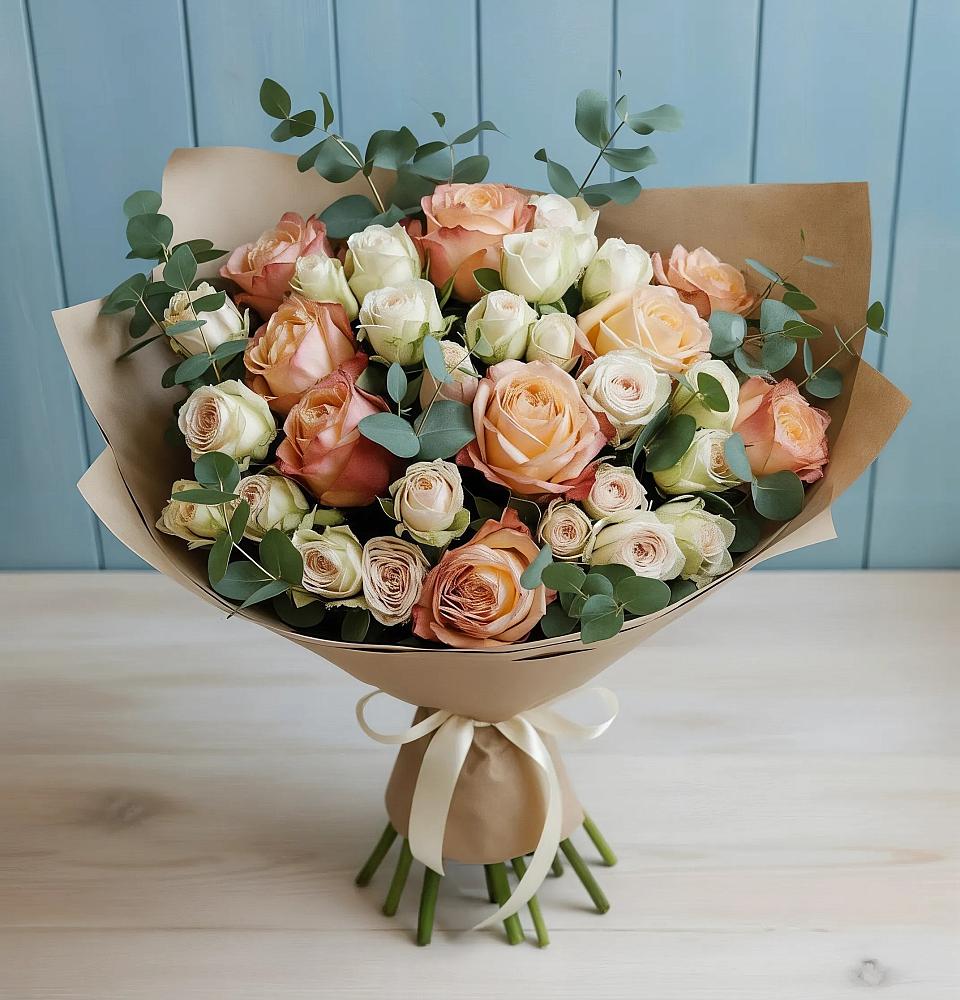 Букет цветов из: Альстромерии и Розы в Щемилово