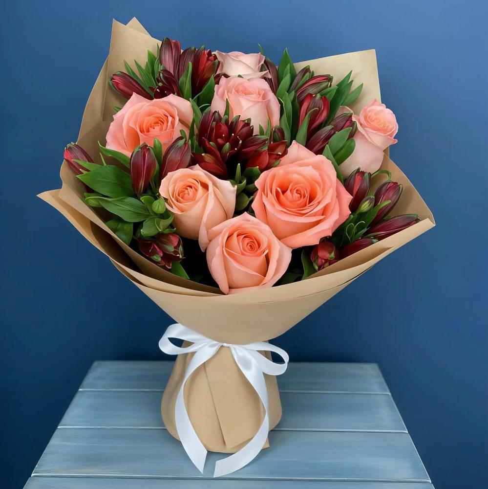 Букет цветов из: Розы и Альстромерии в Щемилово