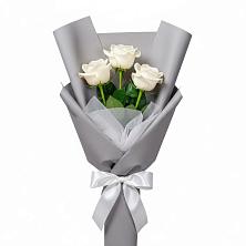 Букет 3 белые розы в Щемилово