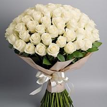 Букет 101 беля роза Белоснежка в Щемилово