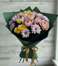 Букет цветов из:  Хризантемы и Розы #REPLACE_PRED# Щемилово