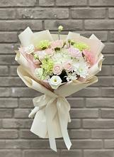Букет цветов из:  Гвоздики, Розы, Лизиантусы и Хризантемы в Щемилово