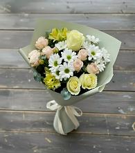 Букет цветов из:  Альстромерии, Розы и Хризантемы в Щемилово